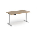 Dams Elev8 Contract Sit-Stand Desk 1400mm with adjustable height and sleek black finish, suitable for office workspaces.