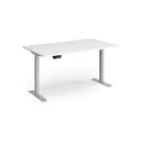Dams Elev8 Contract Sit-Stand Desk in white, 1400mm wide with adjustable height for ergonomic workspace setup.