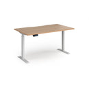 Dams Elev8 Contract Sit-Stand Desk 1400mm in white with adjustable height and modern design for ergonomic workspace setup.