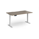 Dams Elev8 Contract Sit-Stand Desk in white, 1400mm width, showing adjustable height and modern office design