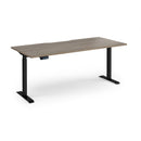Dams Elev8 Contract Sit-Stand Desk 1800mm with black frame and wooden tabletop, adjustable height for ergonomic workspace.