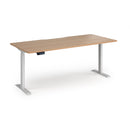 Dams Elev8 Contract Sit-Stand Desk in white with 1800mm length, adjustable height, sleek modern office furniture.