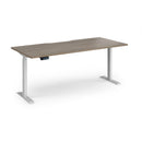 Dams Elev8 Contract Sit-Stand Desk 1800mm in white with no accessories, showcasing adjustable height and sturdy workspace.