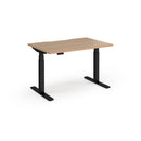 Dams Elev8 Luxe straight sit-stand desk in black with 1200mm surface, adjustable height for ergonomic workspace.