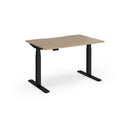 Dams Elev8 Luxe straight sit-stand desk in 1200mm, showing a sleek black surface with adjustable height mechanism.
