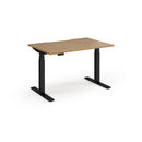 Dams Elev8 Luxe straight sit-stand desk in black with adjustable height and 1200mm width, modern office furniture.