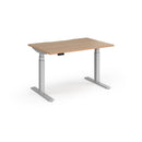 Dams Elev8 Luxe straight sit-stand desk 1200mm with adjustable height and sleek black finish, suitable for ergonomic office setup.