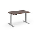 Dams Elev8 Luxe straight sit-stand desk in white with 1200mm width, showcasing adjustable height and modern office design.
