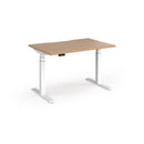 Dams Elev8 Luxe Straight Sit-Stand Desk 1200mm in white, showing the adjustable height and modern design.
