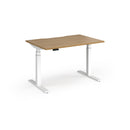 Dams Elev8 Luxe straight sit-stand desk in white, 1200mm width, featuring adjustable height and modern design.