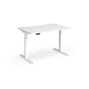 Dams Elev8 Luxe straight sit-stand desk in white with 1200mm width, featuring a sleek ergonomic design and adjustable height.