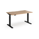 Dams Elev8 Luxe straight sit-stand desk in black, 1400mm width, with adjustable height and modern design.