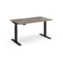 Dams Elev8 Luxe straight sit-stand desk in black, 1400mm width with adjustable height and sleek modern design.