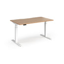 Dams Elev8 Luxe straight sit-stand desk in white with 1400mm width, featuring adjustable height and modern design.