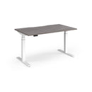 Dams Elev8 Luxe Straight Sit-Stand Desk 1400mm with white finish, showcasing adjustable height mechanism and sleek design.