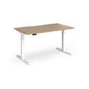 Dams Elev8 Luxe straight sit-stand desk in white, 1400mm with adjustable height and modern design.
