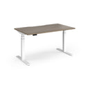 Dams Elev8 Luxe straight sit-stand desk, 1400mm width, modern white design with adjustable height and clean workspace.