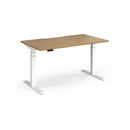 Dams Elev8 Luxe straight sit-stand desk in white, 1400mm length, with adjustable height and modern design.