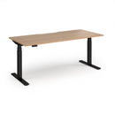 Dams Elev8 Luxe straight sit-stand desk 1800mm with adjustable height and sleek black finish.
