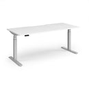 Dams Elev8 Luxe straight sit-stand desk in white, 1800mm wide with adjustable height and sleek modern design.