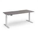 Dams Elev8 Luxe straight sit-stand desk in white, 1800mm length, with adjustable height and modern design.