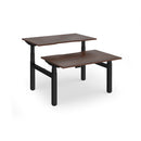 Dams Elev8 Luxe sit-stand back-to-back desks with 1200mm width, featuring ergonomic adjustable surfaces and sleek modern design.