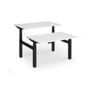 Dams Elev8 Luxe Sit-Stand Back-To-Back Desk in white with 1200mm width, adjustable height and modern ergonomic design