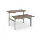 Dams Elev8 Luxe sit-stand back-to-back desks with 1200mm width, featuring adjustable height and sleek modern design.