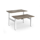 Dams Elev8 Luxe sit-stand back-to-back desks with 1200mm width, featuring adjustable height and modern white finish.