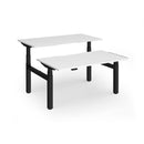 Dams Elev8 Luxe sit-stand back-to-back desk in white with adjustable height and spacious 1400mm tabletop for ergonomic workspace