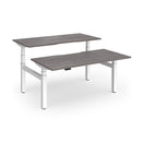 Dams Elev8 Luxe Sit-Stand Back-To-Back Desks in white, 1600mm wide with adjustable height and sleek modern design.