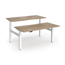 Dams Elev8 Luxe sit-stand back-to-back desks in white with 1600mm length, showing modern ergonomic office furniture design