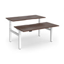 Dams Elev8 Luxe sit-stand back-to-back desk in white with 1600mm length, featuring adjustable height and modern design.