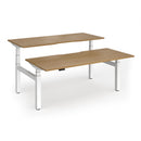 Dams Elev8 Luxe sit-stand back-to-back desk in white, 1800mm length, with adjustable height and modern workspace design