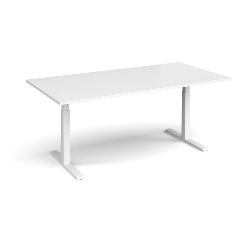 Elev8 Touch Rectangular Boardroom Table - White - NWOF