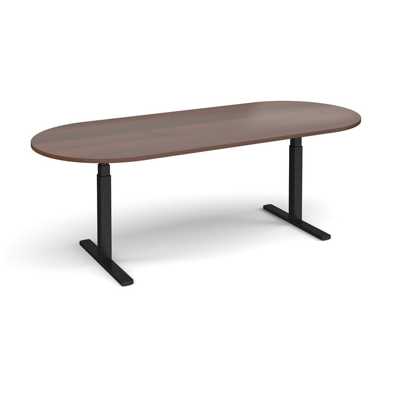 Elev8 Touch Radial End Boardroom Table 2400mm - Walnut - NWOF