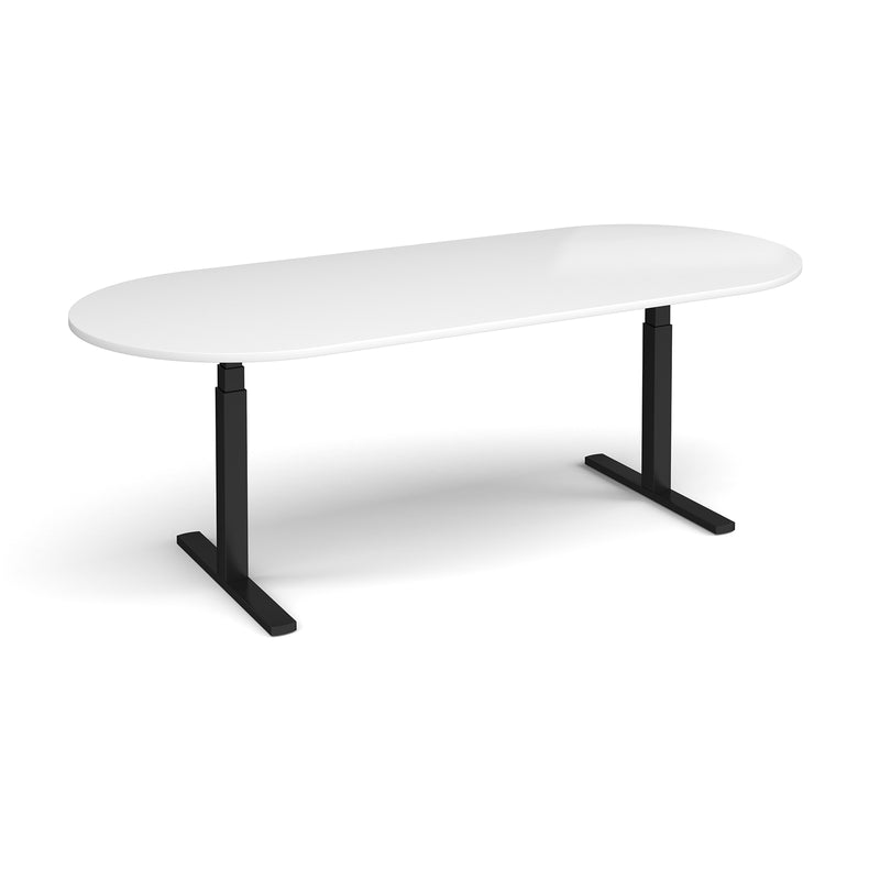 Elev8 Touch Radial End Boardroom Table 2400mm - White - NWOF