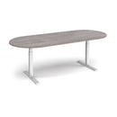Elev8 Touch Radial End Boardroom Table 2400mm - Grey Oak - NWOF