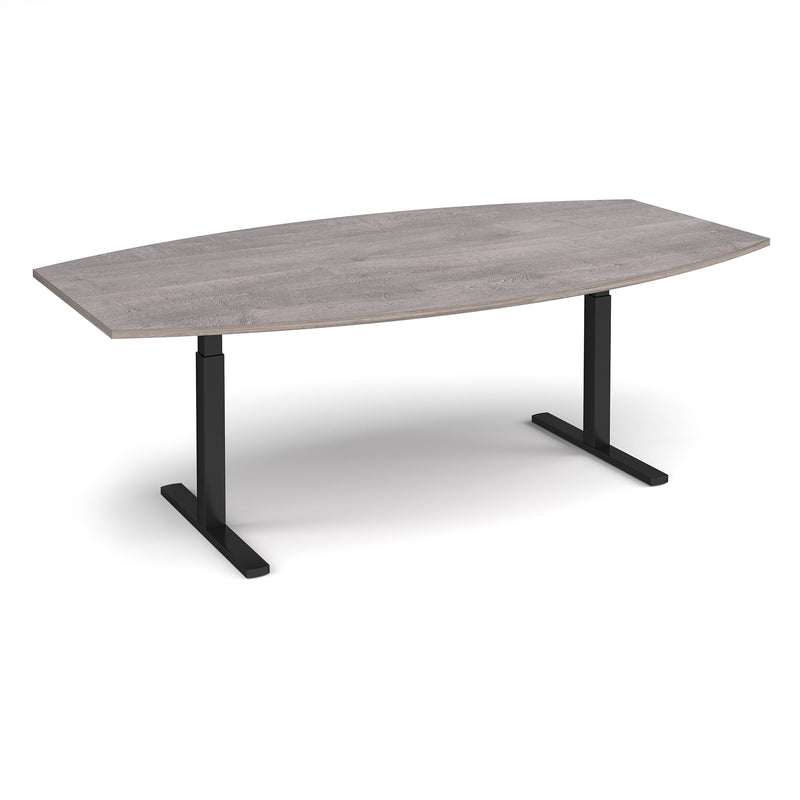 Elev8 Touch Radial Boardroom Table 2400mm - Grey Oak - NWOF
