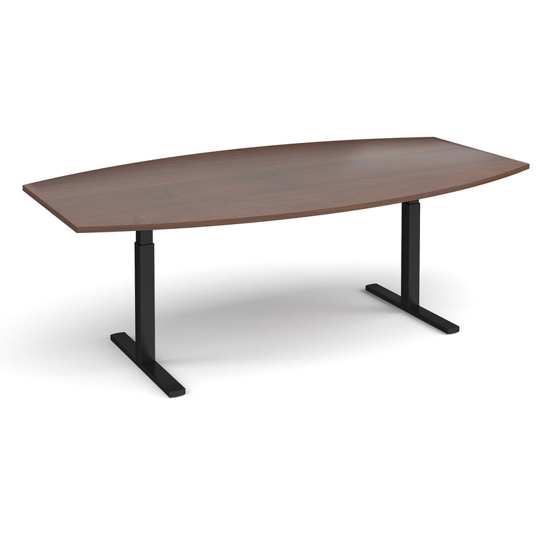 Elev8 Touch Radial Boardroom Table 2400mm - Walnut - NWOF