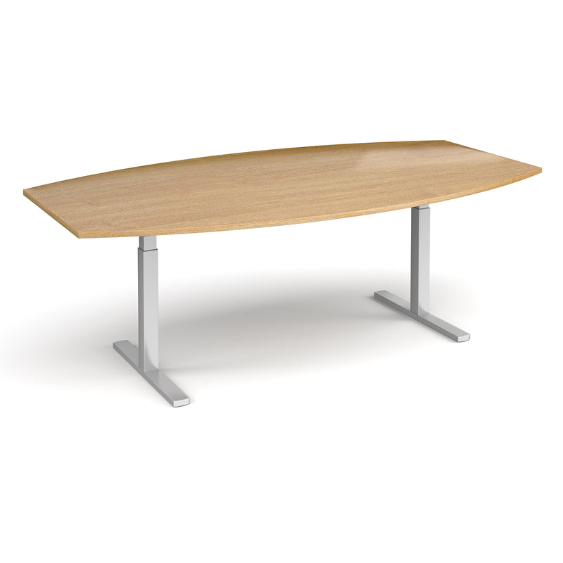 Elev8 Touch Radial Boardroom Table 2400mm - Oak - NWOF