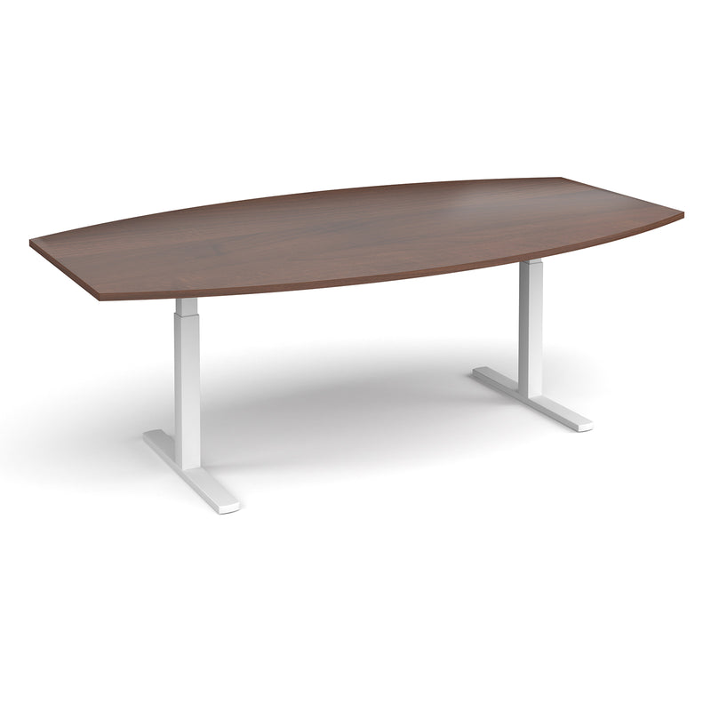 Elev8 Touch Radial Boardroom Table 2400mm - Walnut - NWOF