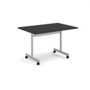 Rectangular Fliptop Meeting Table With Silver Frame - Black - NWOF