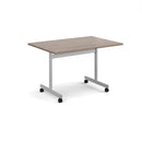 Rectangular Fliptop Meeting Table With Silver Frame - Barcelona Walnut - NWOF