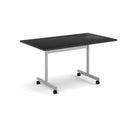 Rectangular Fliptop Meeting Table With Silver Frame - Black - NWOF