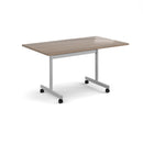 Rectangular Fliptop Meeting Table With Silver Frame - Barcelona Walnut - NWOF