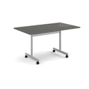 Rectangular Fliptop Meeting Table With Silver Frame - Onyx Grey - NWOF