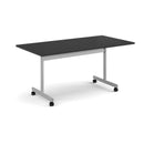 Rectangular Fliptop Meeting Table With Silver Frame - Black - NWOF