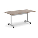 Rectangular Fliptop Meeting Table With Silver Frame - Barcelona Walnut - NWOF