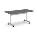 Rectangular Fliptop Meeting Table With Silver Frame - Onyx Grey - NWOF